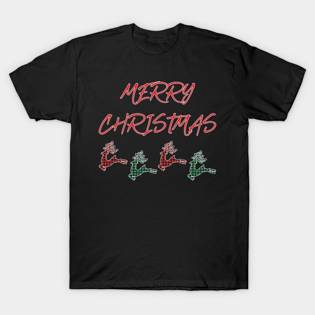 Merry Christmas Reindeer T-Shirt by DPattonPD